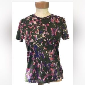 Versace Printed Floral Vintage Knit Top in Purple/Green